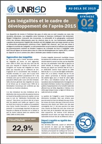 Les inégalités et le cadre de développement de l’après-2015 (Au-delà de 2015 Synthèse 2)